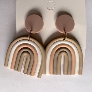 Neutral colored rainbow earrings
